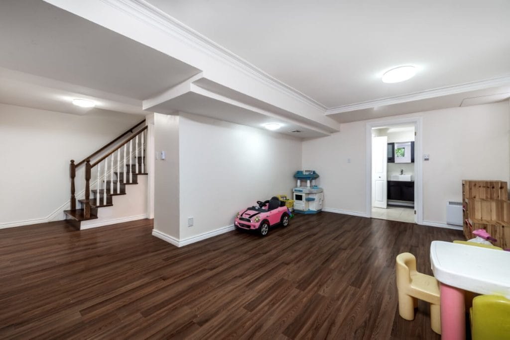 Basement renovation project by Mighton Construction