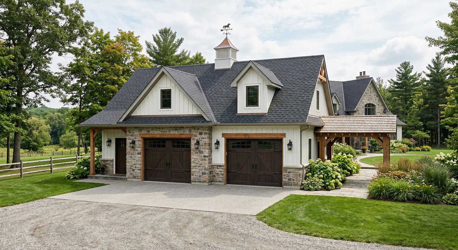 Detached garage and heated workshop build by Mighton Construction