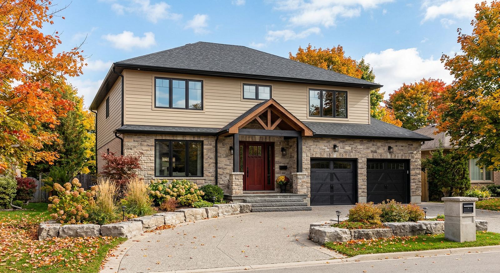 Exterior whole-home renovation in Wasaga Beach by Mighton Construction